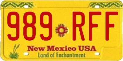 NM license plate 989RFF