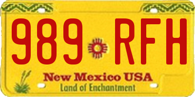 NM license plate 989RFH