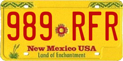 NM license plate 989RFR
