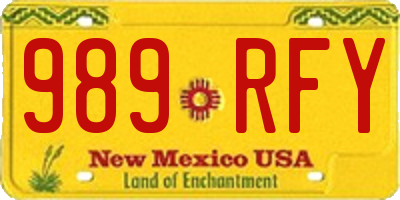 NM license plate 989RFY