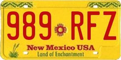 NM license plate 989RFZ
