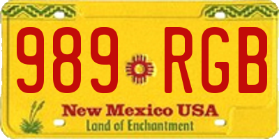 NM license plate 989RGB