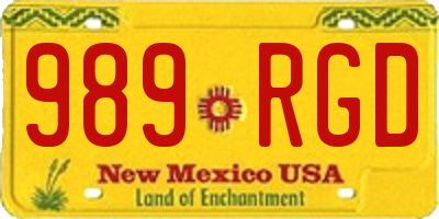 NM license plate 989RGD