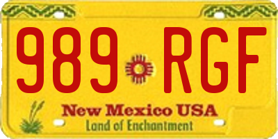 NM license plate 989RGF