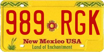 NM license plate 989RGK