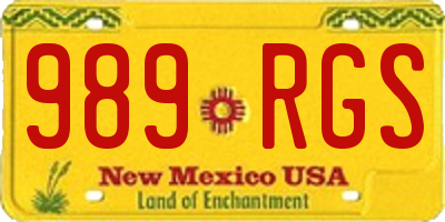 NM license plate 989RGS