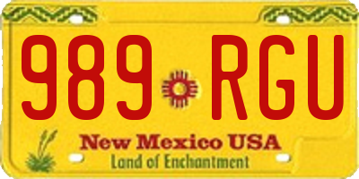 NM license plate 989RGU