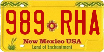 NM license plate 989RHA