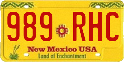 NM license plate 989RHC