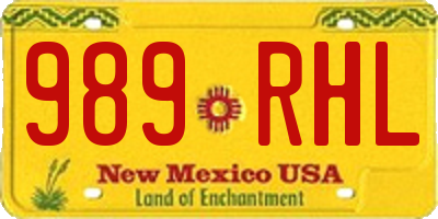 NM license plate 989RHL