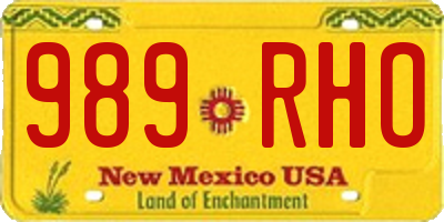 NM license plate 989RHO