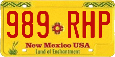 NM license plate 989RHP