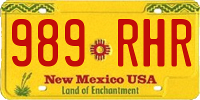 NM license plate 989RHR