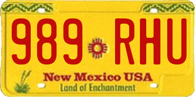 NM license plate 989RHU