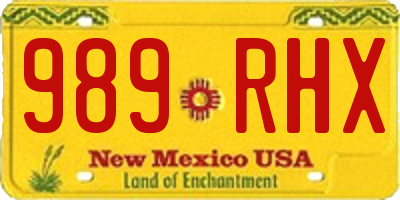 NM license plate 989RHX