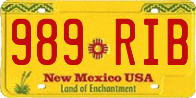 NM license plate 989RIB