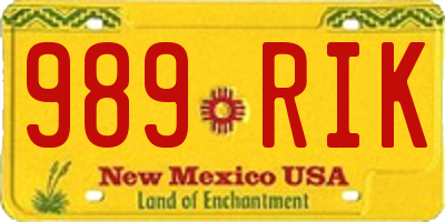 NM license plate 989RIK