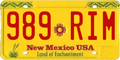 NM license plate 989RIM