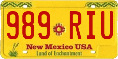 NM license plate 989RIU