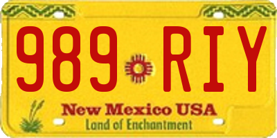 NM license plate 989RIY