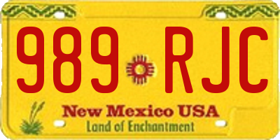 NM license plate 989RJC