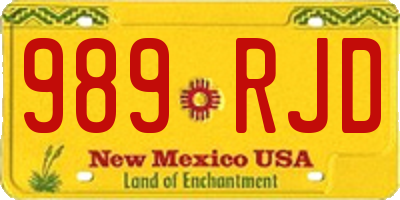 NM license plate 989RJD