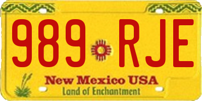 NM license plate 989RJE