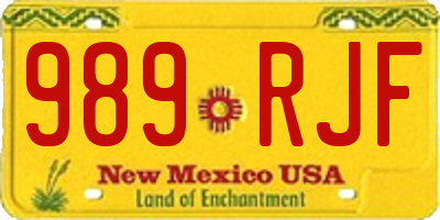NM license plate 989RJF