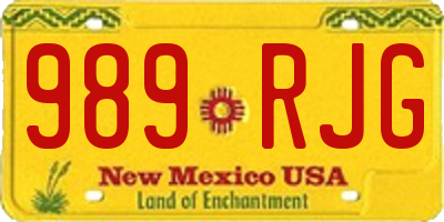 NM license plate 989RJG