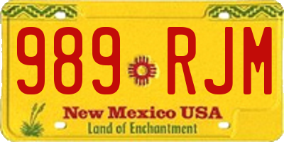 NM license plate 989RJM