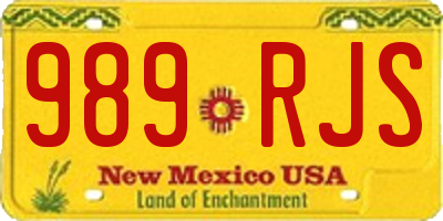 NM license plate 989RJS