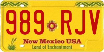 NM license plate 989RJV