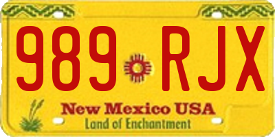 NM license plate 989RJX