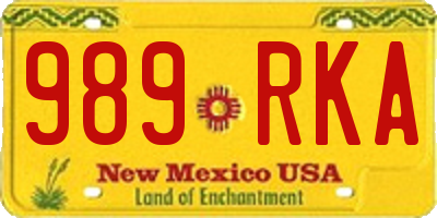 NM license plate 989RKA