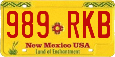 NM license plate 989RKB