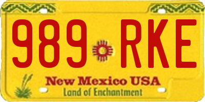 NM license plate 989RKE