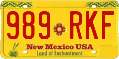 NM license plate 989RKF