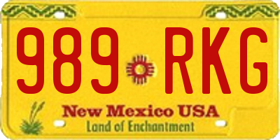 NM license plate 989RKG