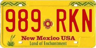 NM license plate 989RKN