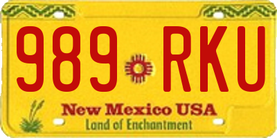 NM license plate 989RKU