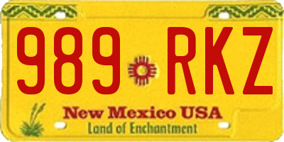 NM license plate 989RKZ