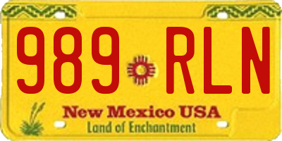 NM license plate 989RLN