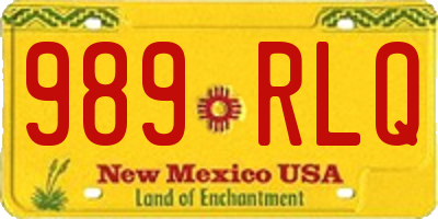 NM license plate 989RLQ