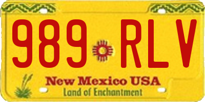 NM license plate 989RLV