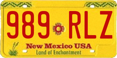 NM license plate 989RLZ
