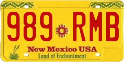 NM license plate 989RMB