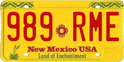 NM license plate 989RME