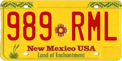 NM license plate 989RML