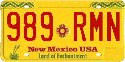 NM license plate 989RMN