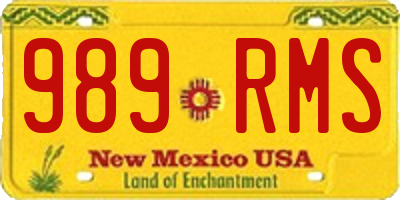 NM license plate 989RMS